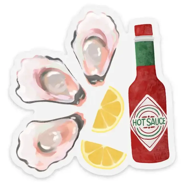 Elyse Breanne Design Clear Oysters & Hot Sauce Sticker