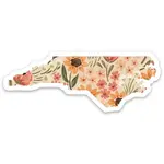 NC Floral State Sticker - Sunny Poppies