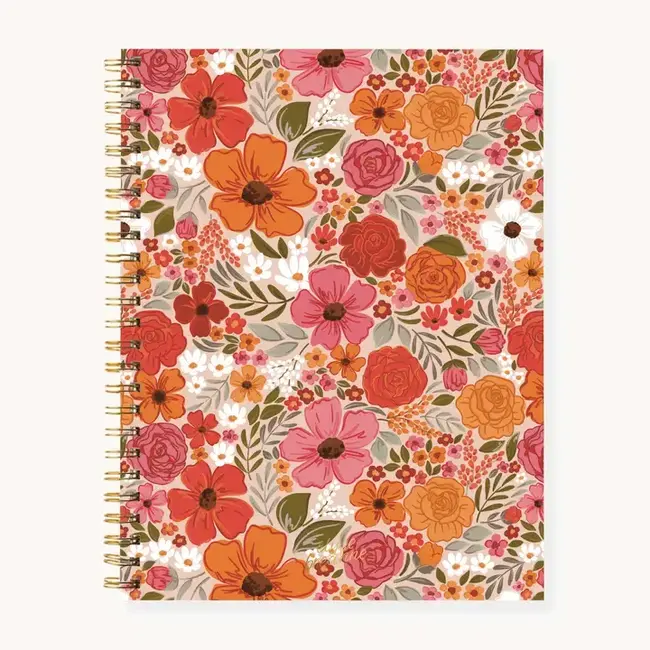 Elyse Breanne Design Rosewood Blooms Softcover Spiral Notebook