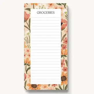 Elyse Breanne Design Sunny Poppies Magnetic Grocery Notepad