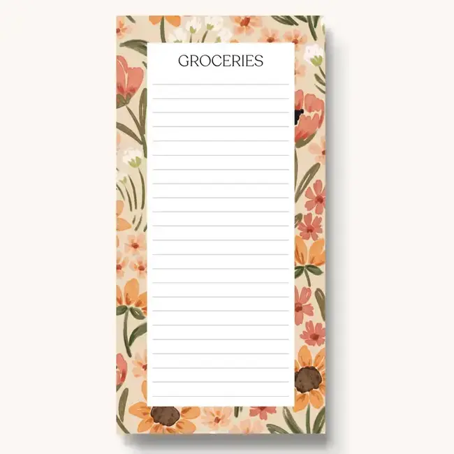 Elyse Breanne Design Sunny Poppies Magnetic Grocery Notepad