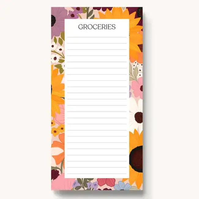 Elyse Breanne Design Rainbow Garden Magnetic Grocery Notepad