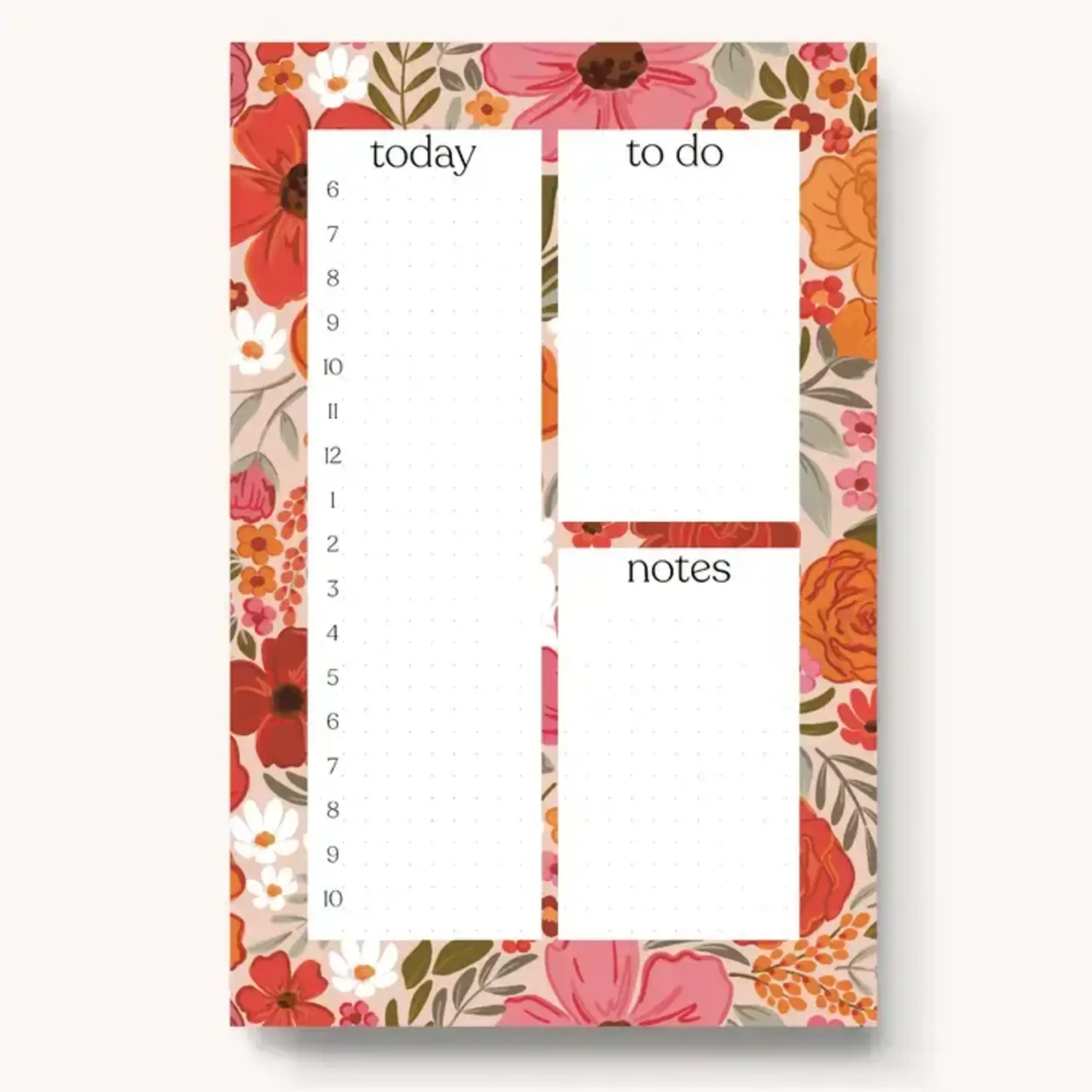 Rosewood Blooms Daily Planner Notepad
