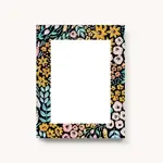 Black Floral Blank Notepad