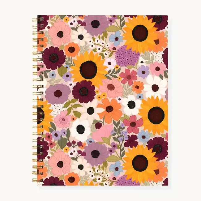 Elyse Breanne Design Rainbow Garden Softcover Spiral Notebook