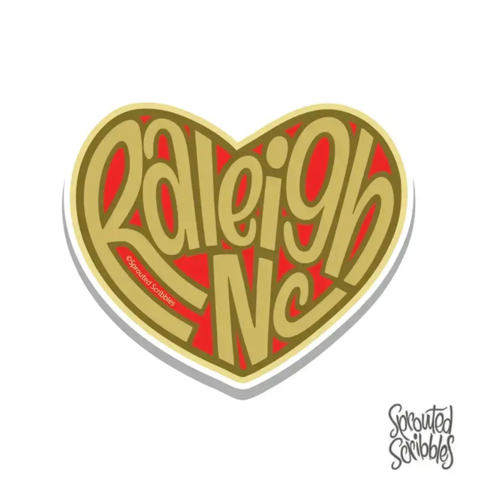 Sprouted Scribbles Raleigh Heart Sticker