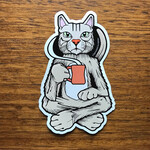 Sprouted Scribbles Coffee Cat Sticker