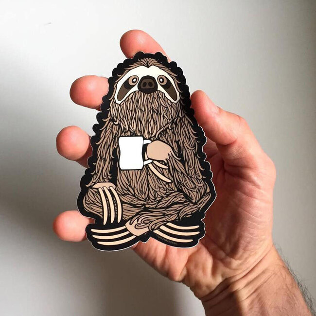 Sprouted Scribbles Coffee Sloth Sticker
