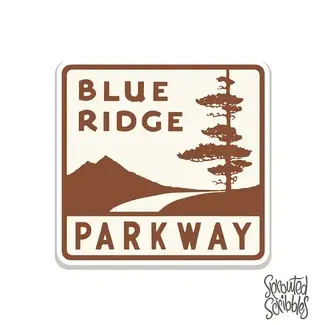 Sprouted Scribbles Blue Ridge Parkway Sign Sticker
