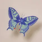 Blue Butterfly Sticker