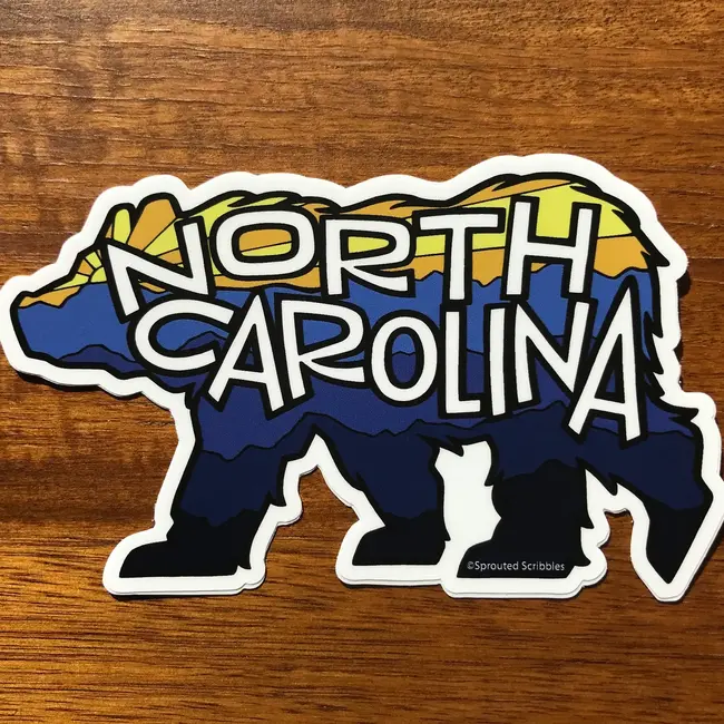 Sprouted Scribbles NC Mountain Bear Sticker