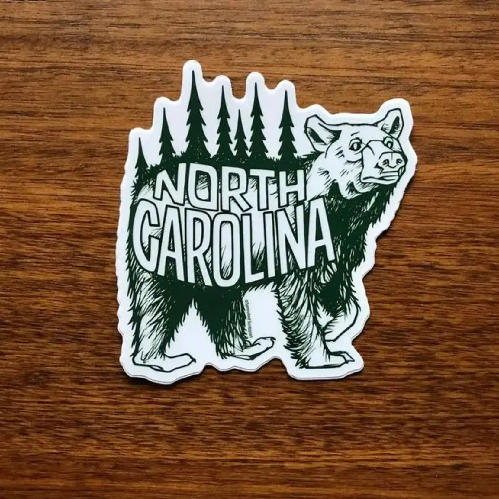 Sprouted Scribbles NC Bear Green Sticker