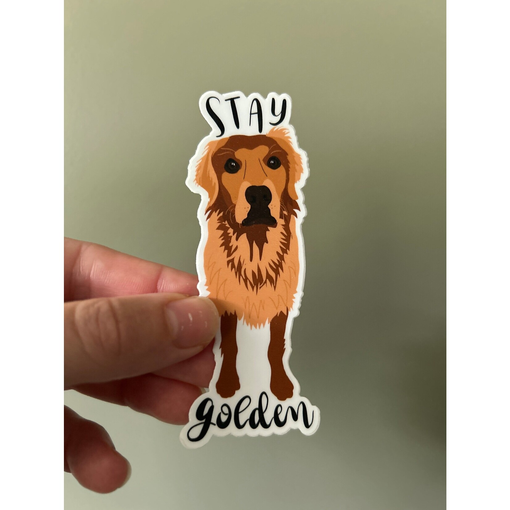 Ruff Sketch Designs Stay Golden Sticker