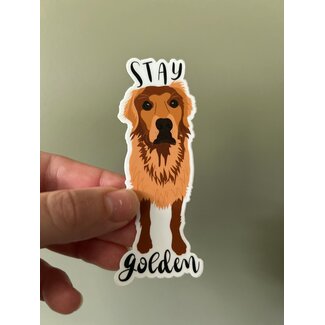 Ruff Sketch Designs Stay Golden Sticker