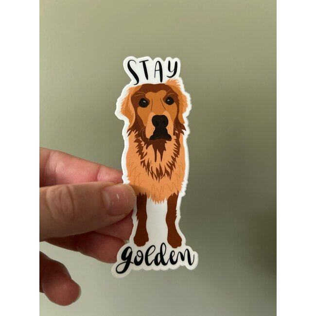 Ruff Sketch Designs Stay Golden Sticker