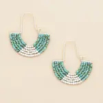 Chromacolor Miyuki U-Hoop Earrings - Speckled Turq/Silver