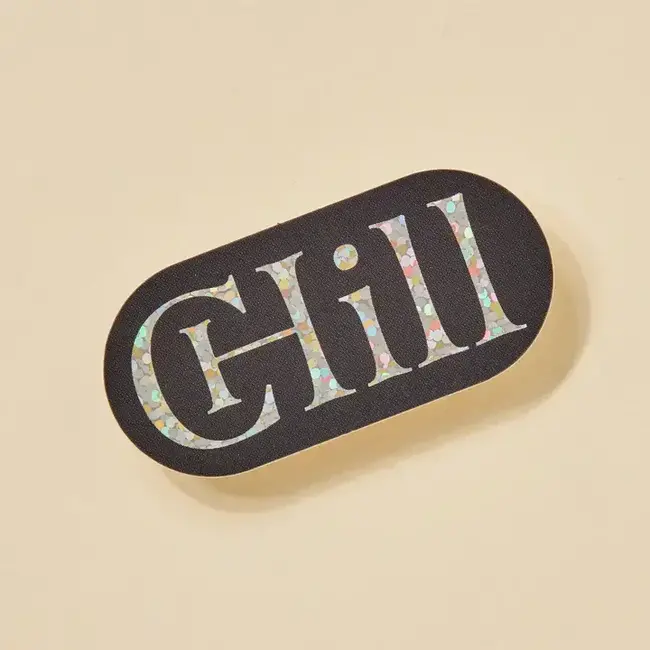One & Only Paper Chill Pill Black Sparkle Sticker