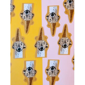 Emily Petrilla Illustrations Ice Cream Cone Hat Dog Sticker Emily Petrilla Illustrations Ice Cream Cone Hat Dog Sticker