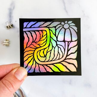 Floral Holographic Sticker