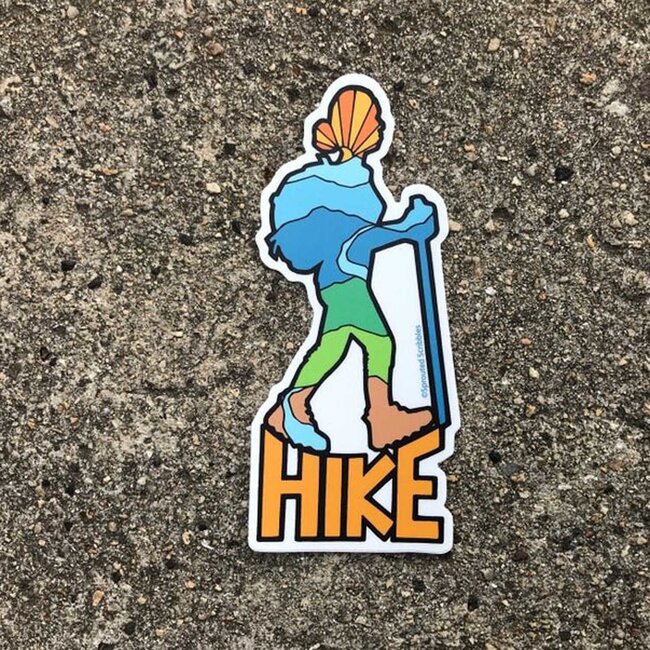 Sprouted Scribbles Woman Hike Sticker