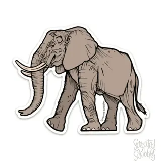 Sprouted Scribbles Elephant Sticker Sprouted Scribbles Elephant Sticker