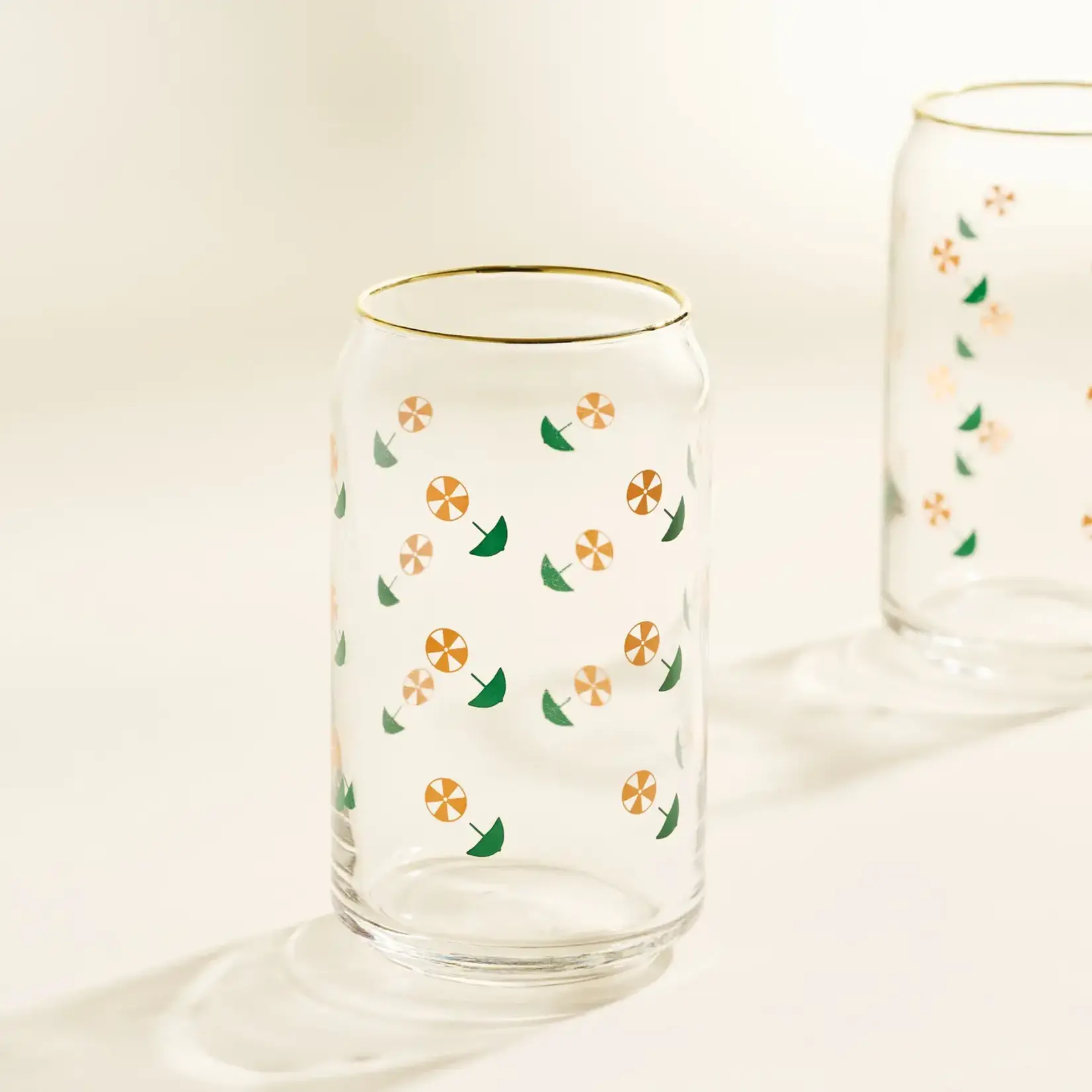 Soda Can Glass 16oz - Umbrella Drink