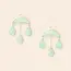 Stone Crescent Drop Earrings - Amazonite/Silver
