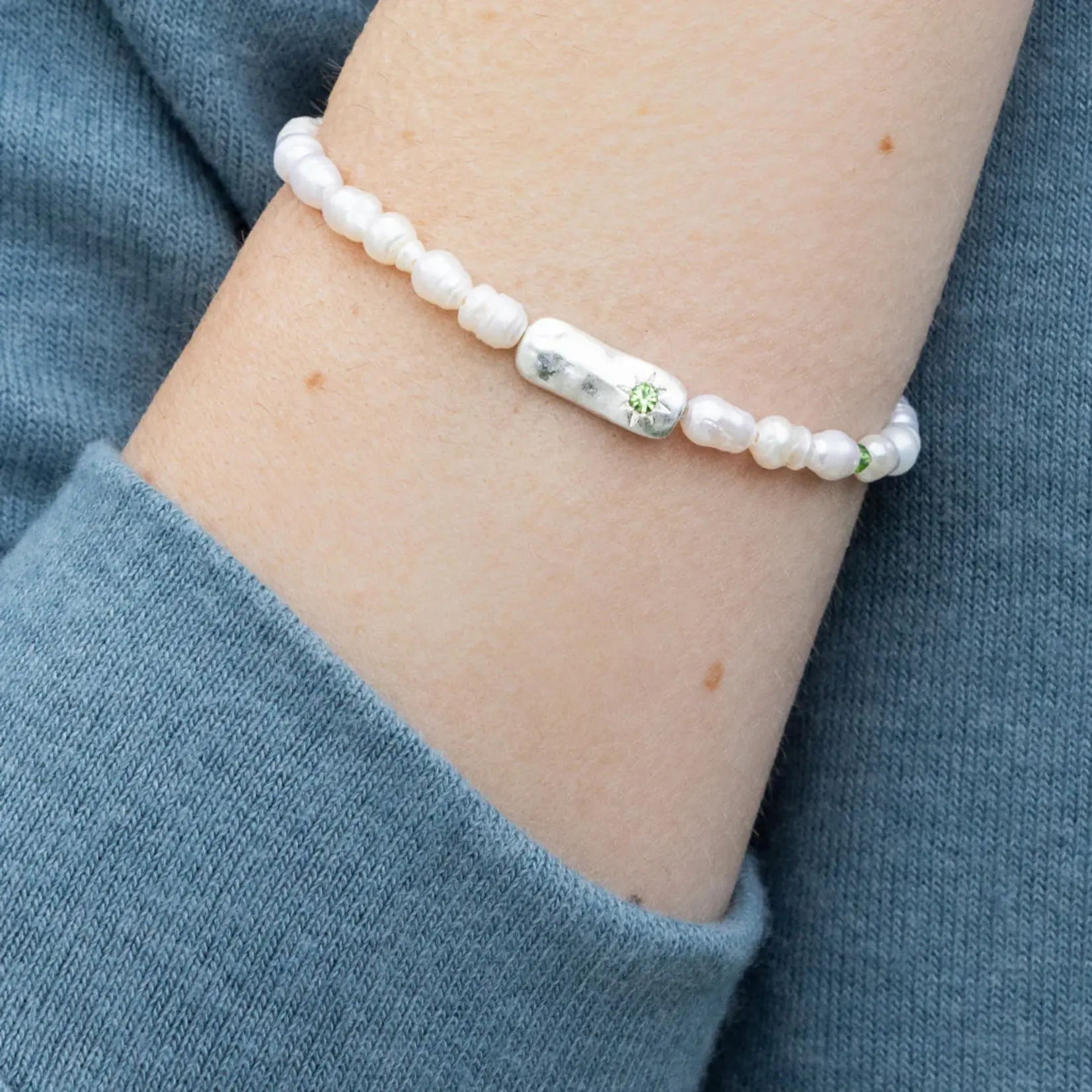 Pearl Affirmation Bracelet - Luck Silver