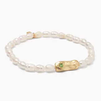 Pearl Affirmation Bracelet - Luck Gold