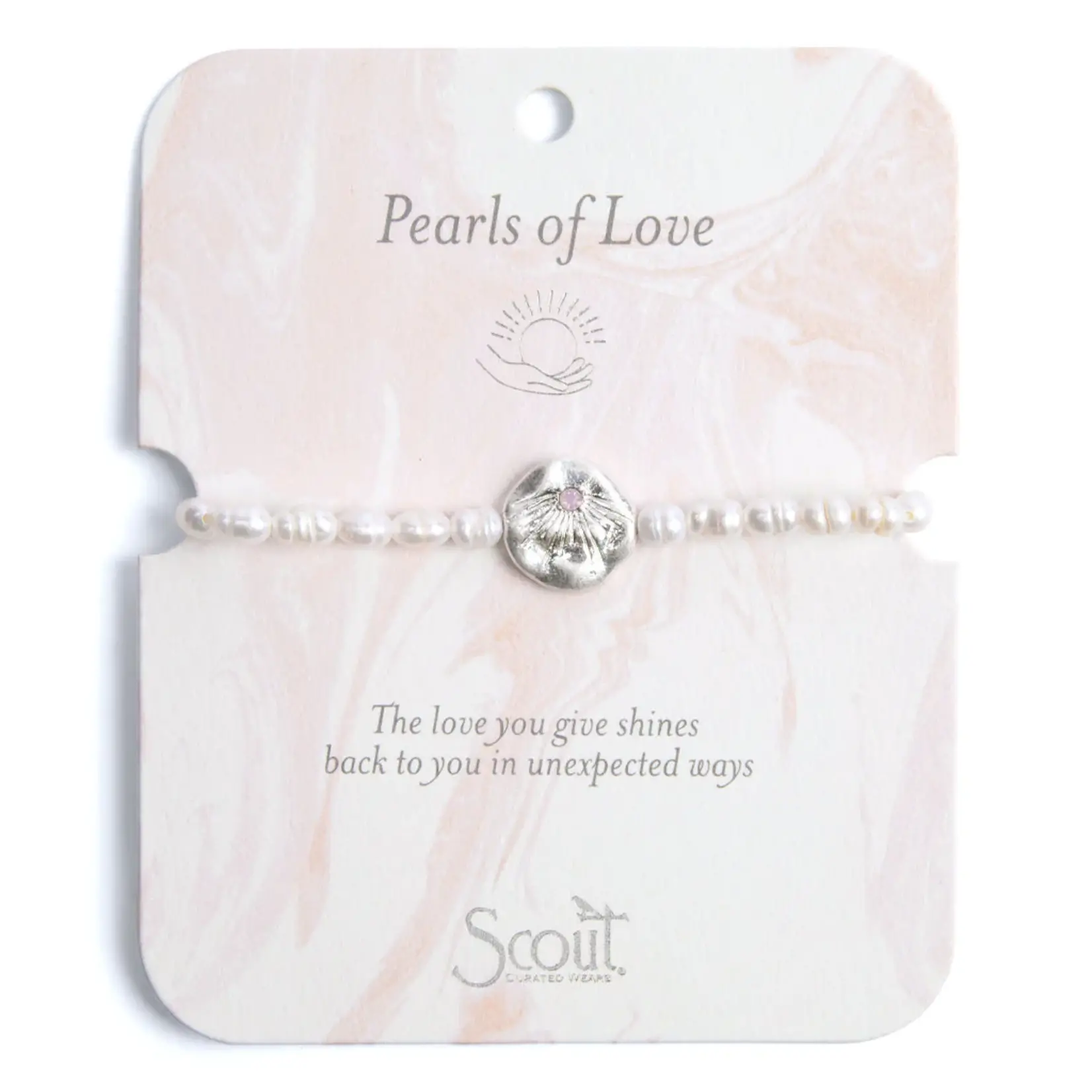 Pearl Affirmation Bracelet - Love Silver