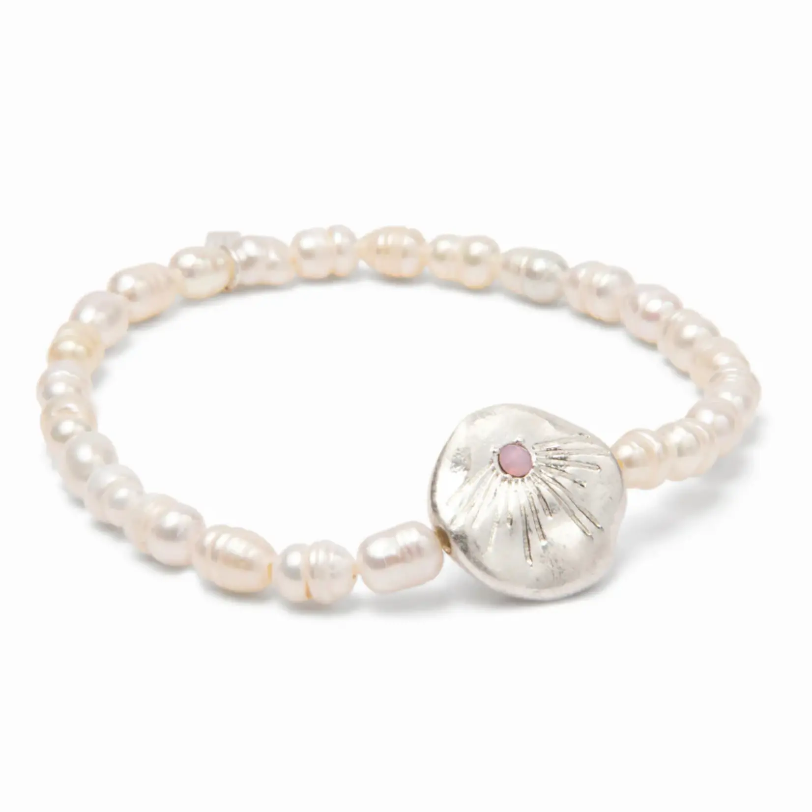 Pearl Affirmation Bracelet - Love Silver