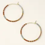Chromacolor Miyuki Small Hoop Earrings - Desert Multi/Gold