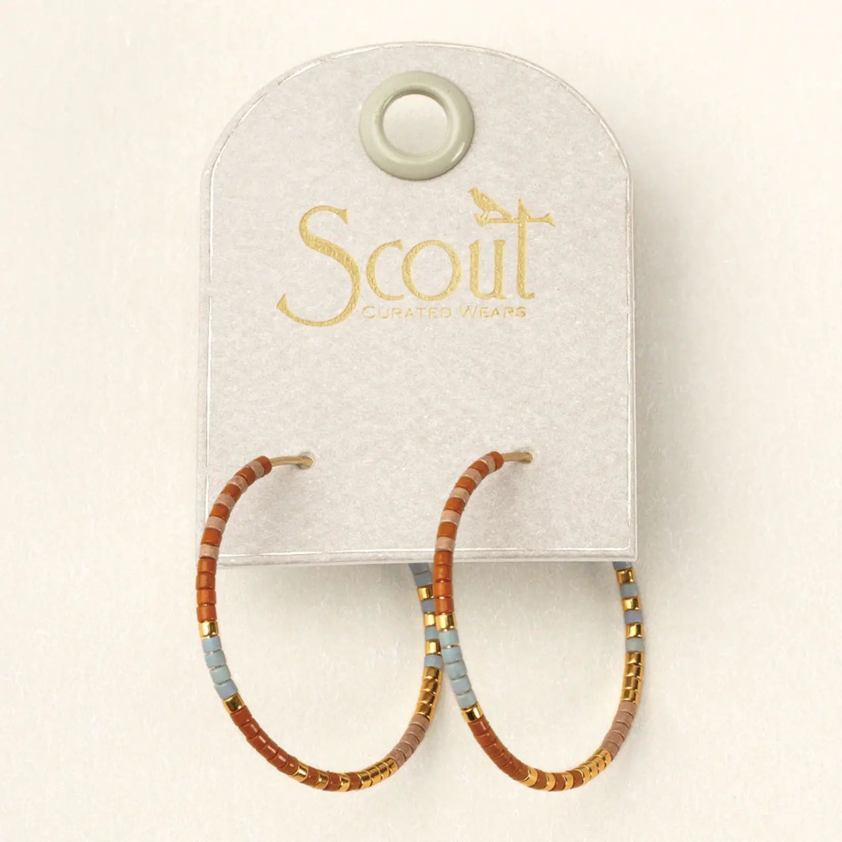 Chromacolor Miyuki Small Hoop Earrings - Desert Multi/Gold