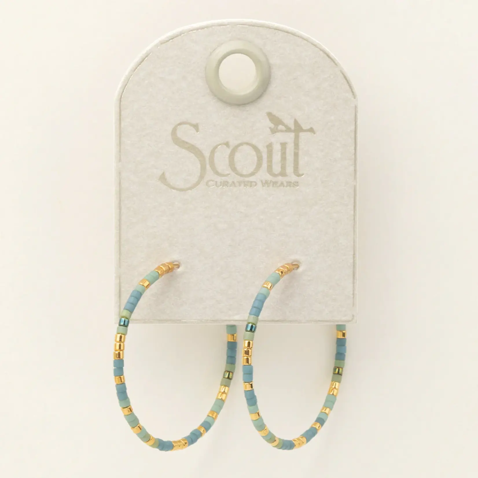 Chromacolor Miyuki Small Hoop Earrings - Turquoise Multi/Gold