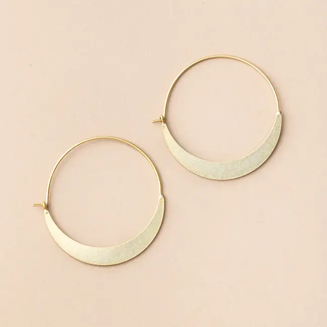Refined Earrings Crescent Hoop - Gold