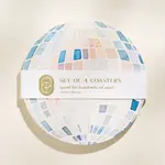 Reusable Chipboard Coaster Set (4) -  Mirror Ball Disco