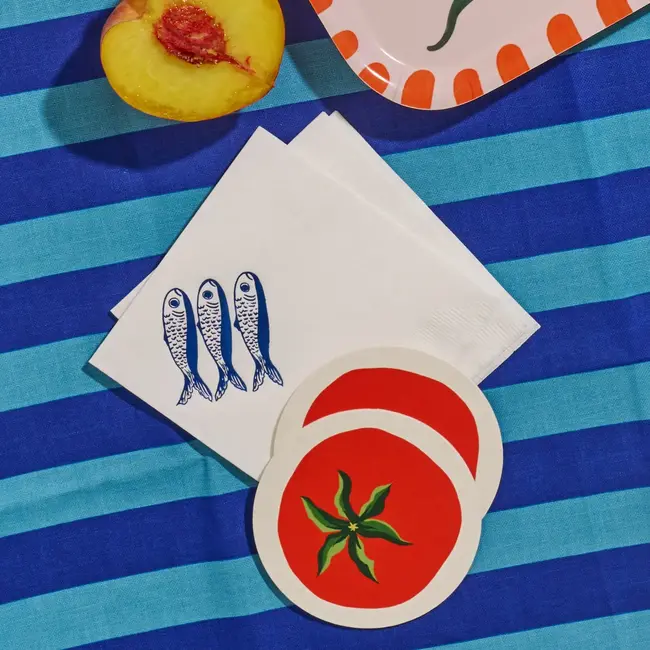 One & Only Paper Reusable Coaster Set (4) -  Tomato