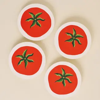 One & Only Paper Reusable Coaster Set (4) -  Tomato