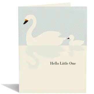 Baby Swan Cream Card