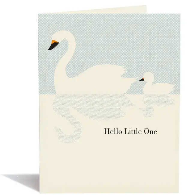Baby Swan Cream Card