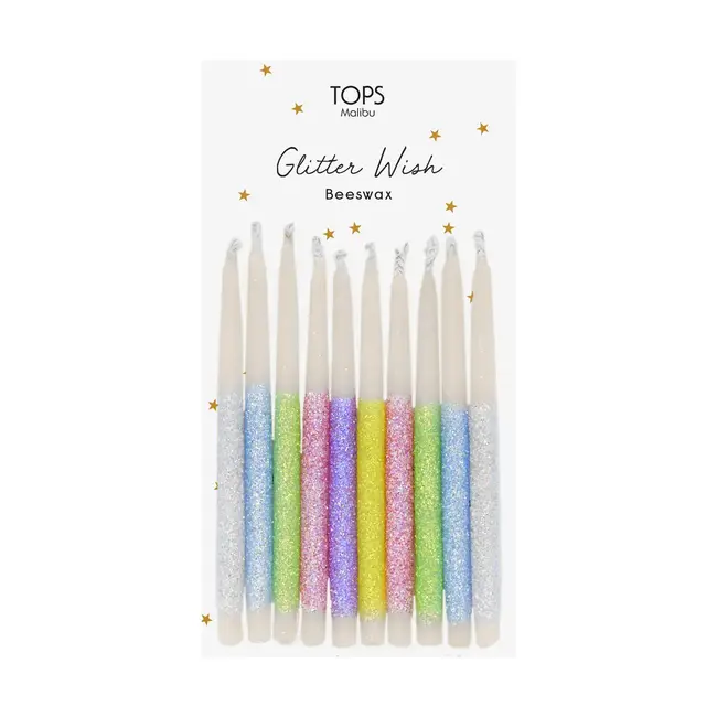 Glitter Wish Candles Multicolor - Set of 10