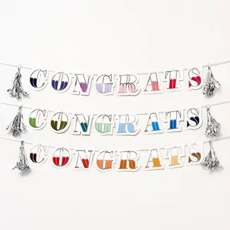 Colorful Congrats Tassel Party Banner