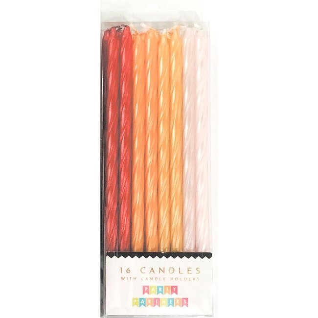 Birthday Candles - Orange Yellow Red Spiral