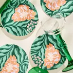 Reusable Chipboard Coaster Set (4) -  Glitch Floral