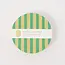 One & Only Paper Reusable Coaster Set (4) -  Verde Green Lime Stripe