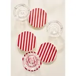 Reusable Coaster Set (4) -  Pink Maroon Stripe