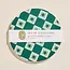 Reusable Chipboard Coaster Set (4) -  Green Checkered Star