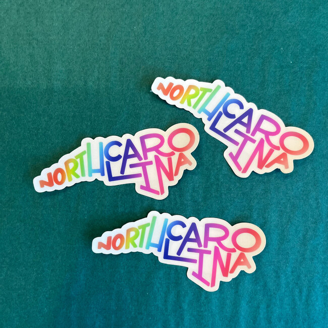 Savannah Bridges NC Rainbow Clear Sticker - Medium