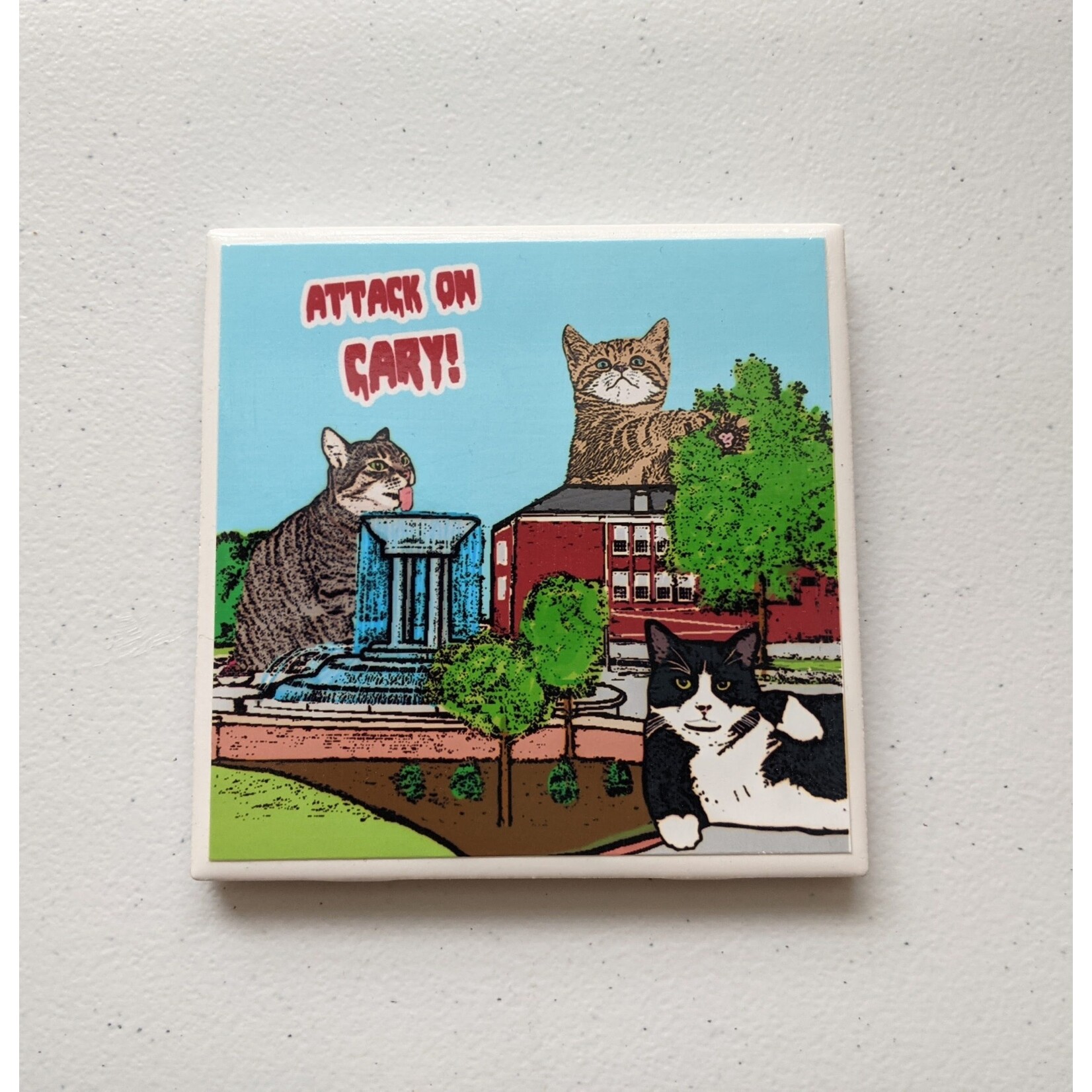 Amy May Pop Art Local Coaster - Cary Cats