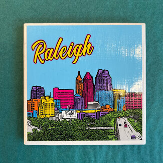 Amy May Pop Art Local Coaster - Raleigh Rainbow Amy May Pop Art Local Coaster - Raleigh Rainbow